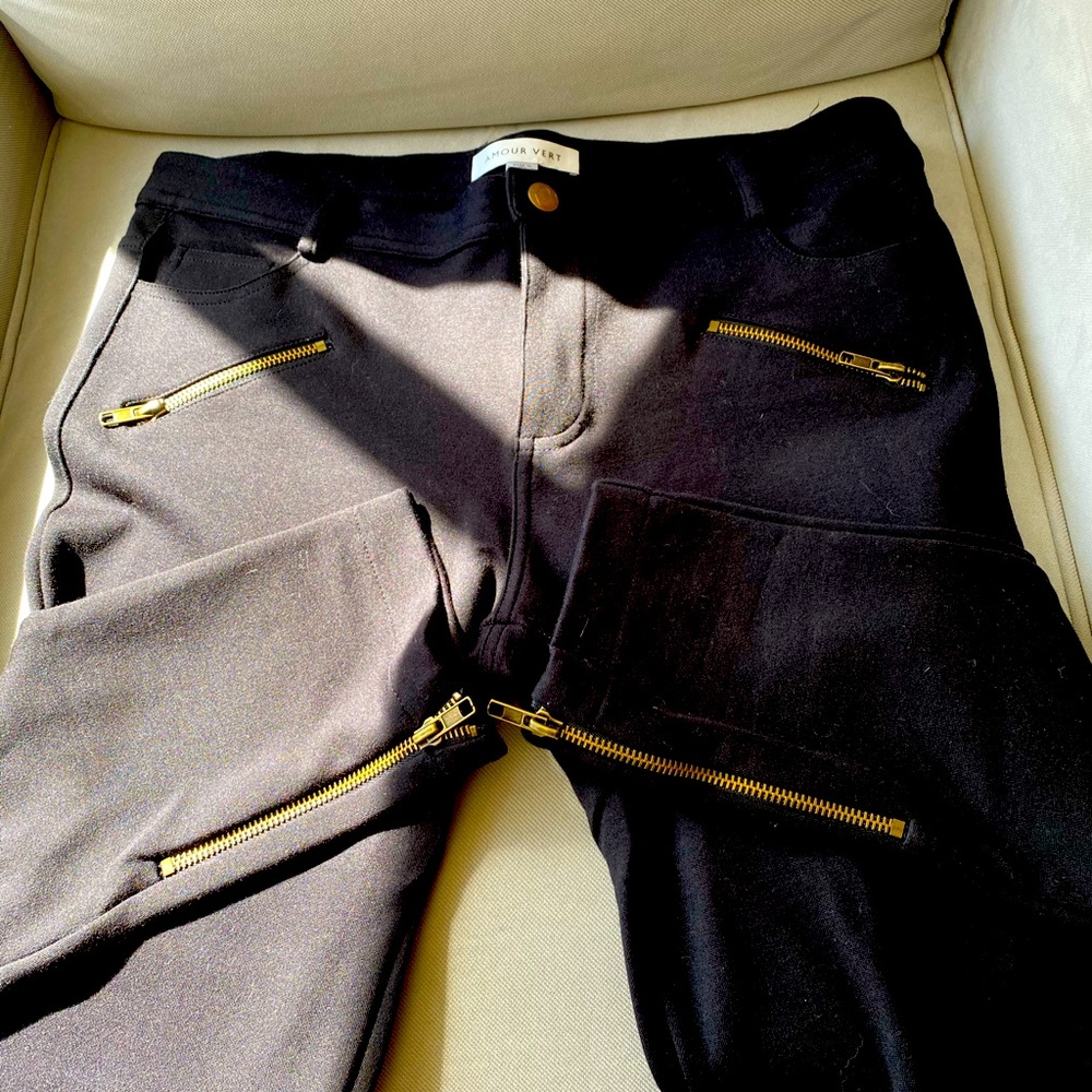 Amour vert moto style leggings/pants size large